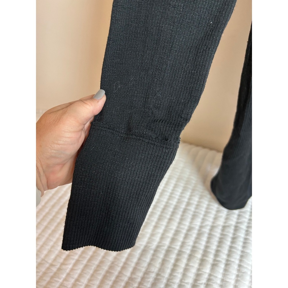 Free People We The Free Black Thermal Knit Longline Button Front Cardigan Small - Picture 2 of 6